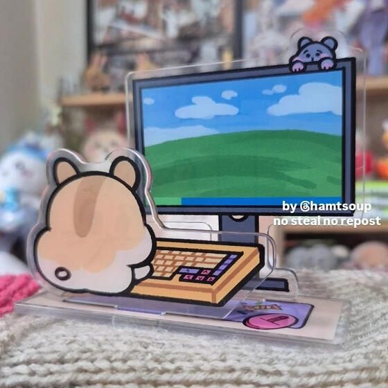 computer hamster standee computer hamster standee
